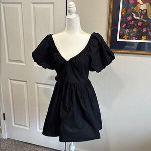 Black New Day puff sleeve womens dress size Small